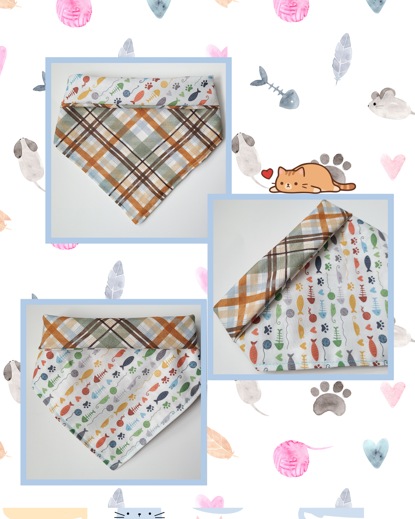 Reversible Cat Bandana