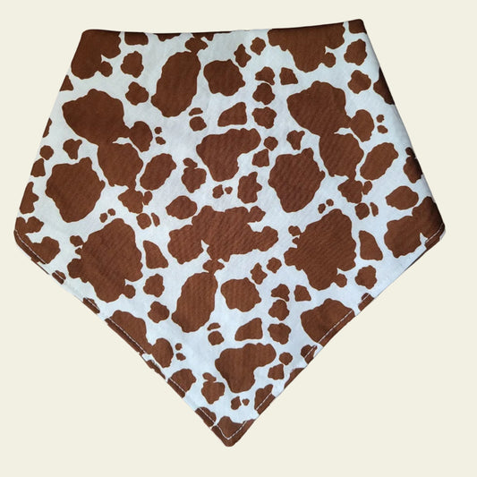 Brown Cow Print Dog Bandana