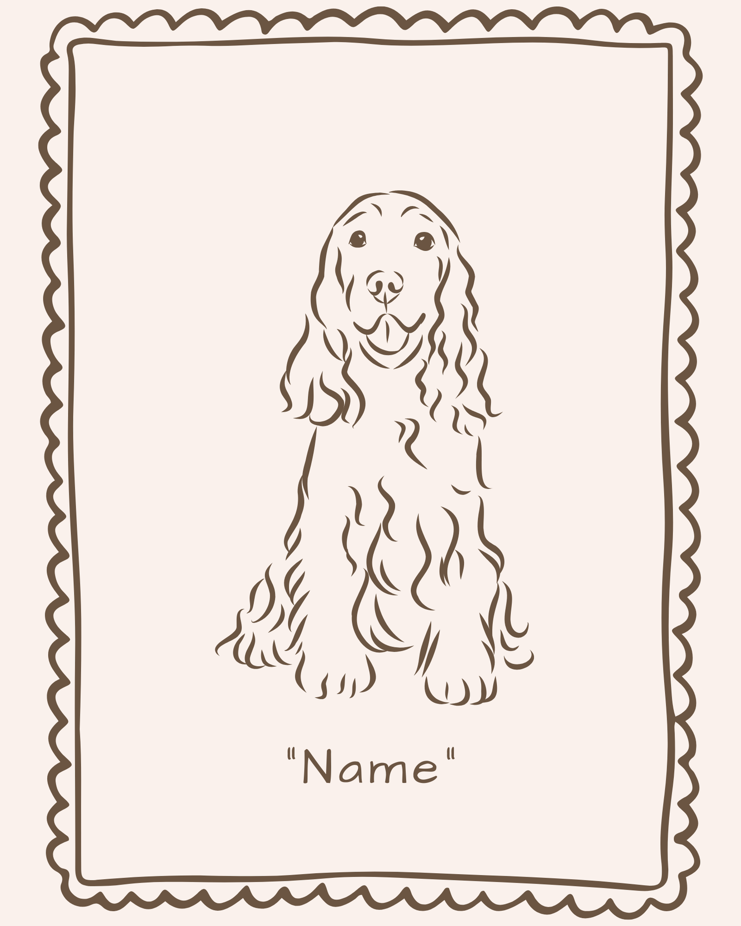 Custom Dog Breed & Name Print
