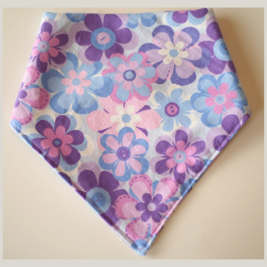 Purple Flower Power Bandana (flannel)