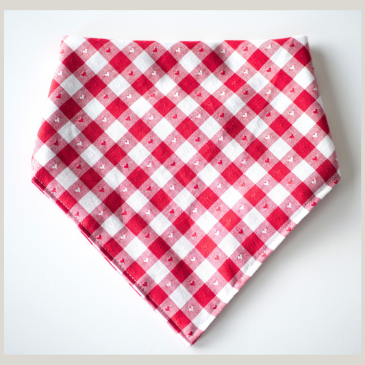 Plaid with Hearts Bandana