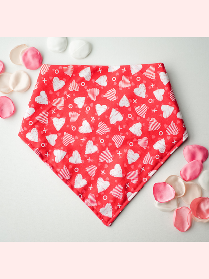 Valentines Hearts and X's Bandana