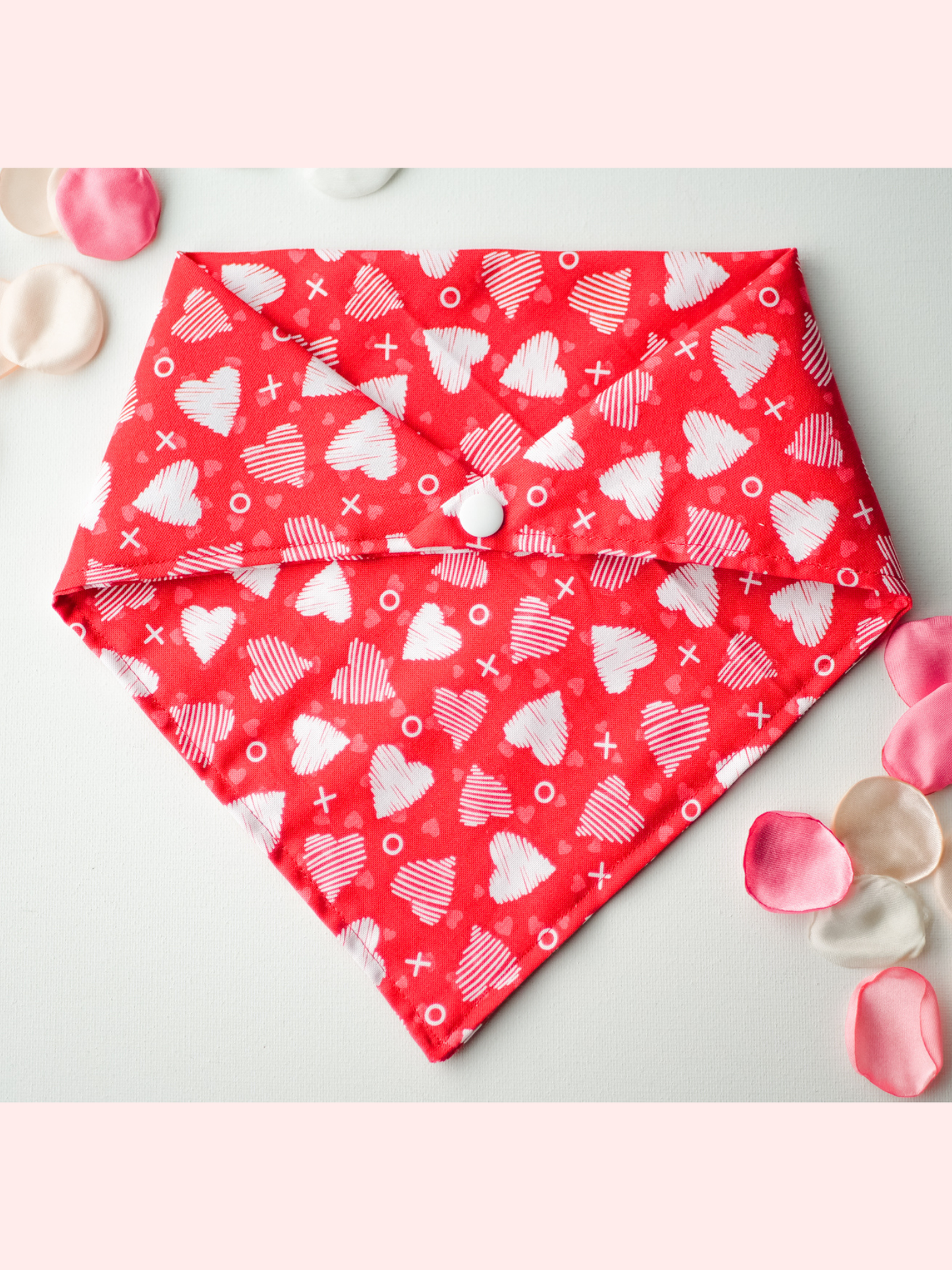 Valentines Hearts and X's Bandana