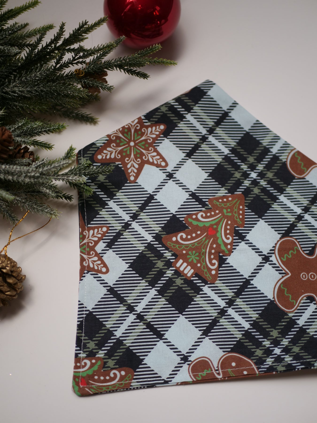 Plaid Christmas Cookies Bandana