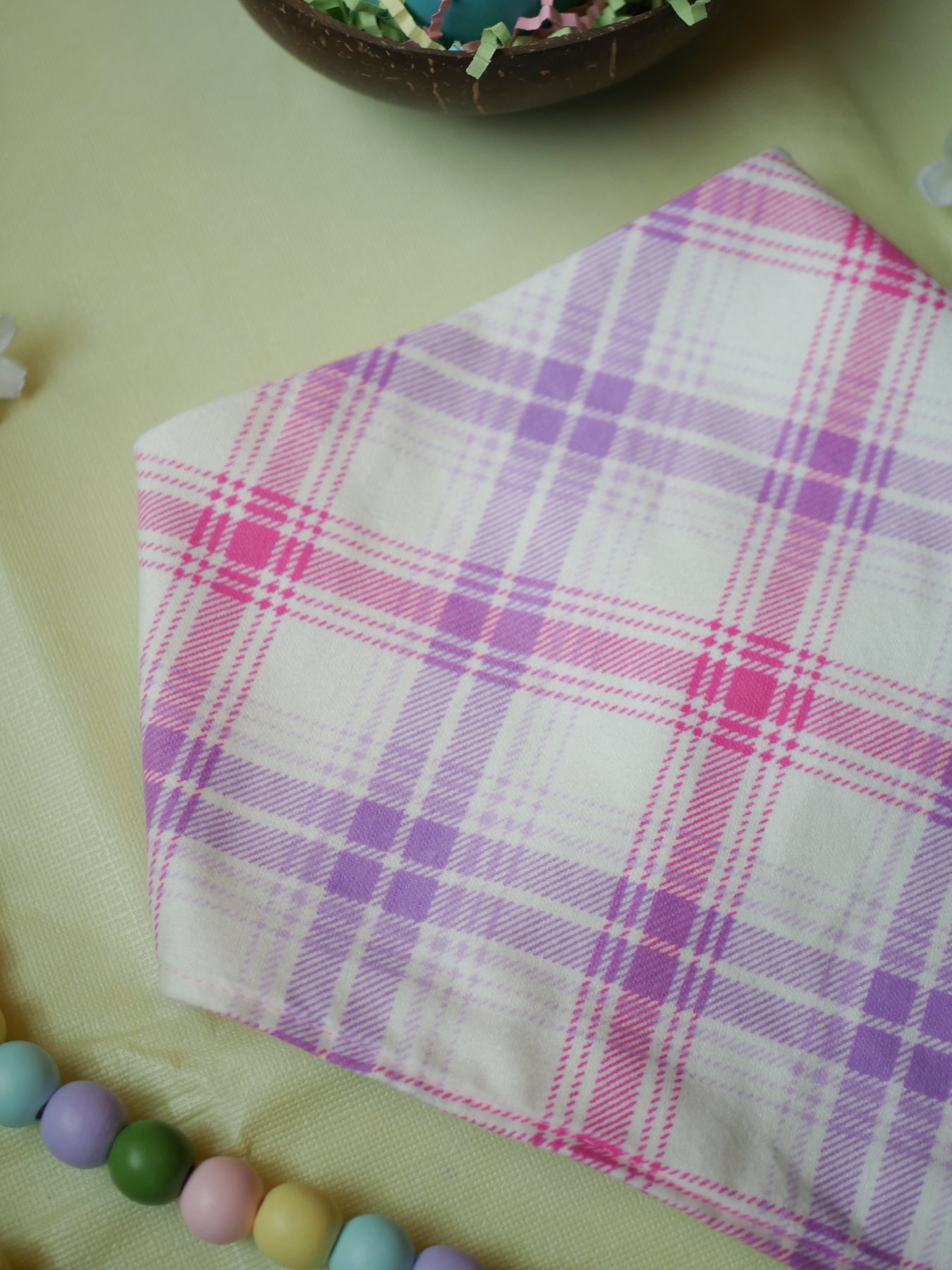 Pastel Plaid Dog Bandana (flannel)