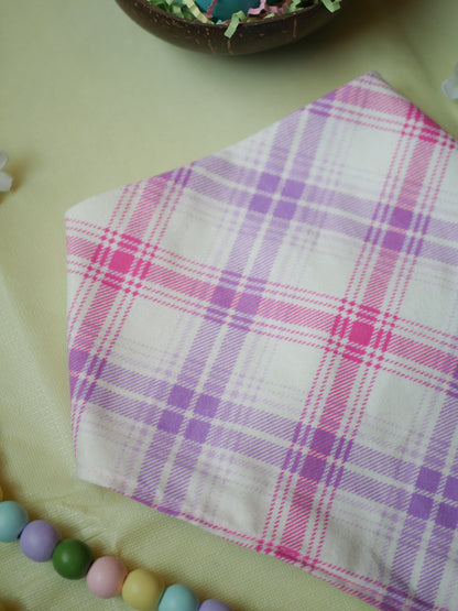 Pastel Plaid Dog Bandana (flannel)
