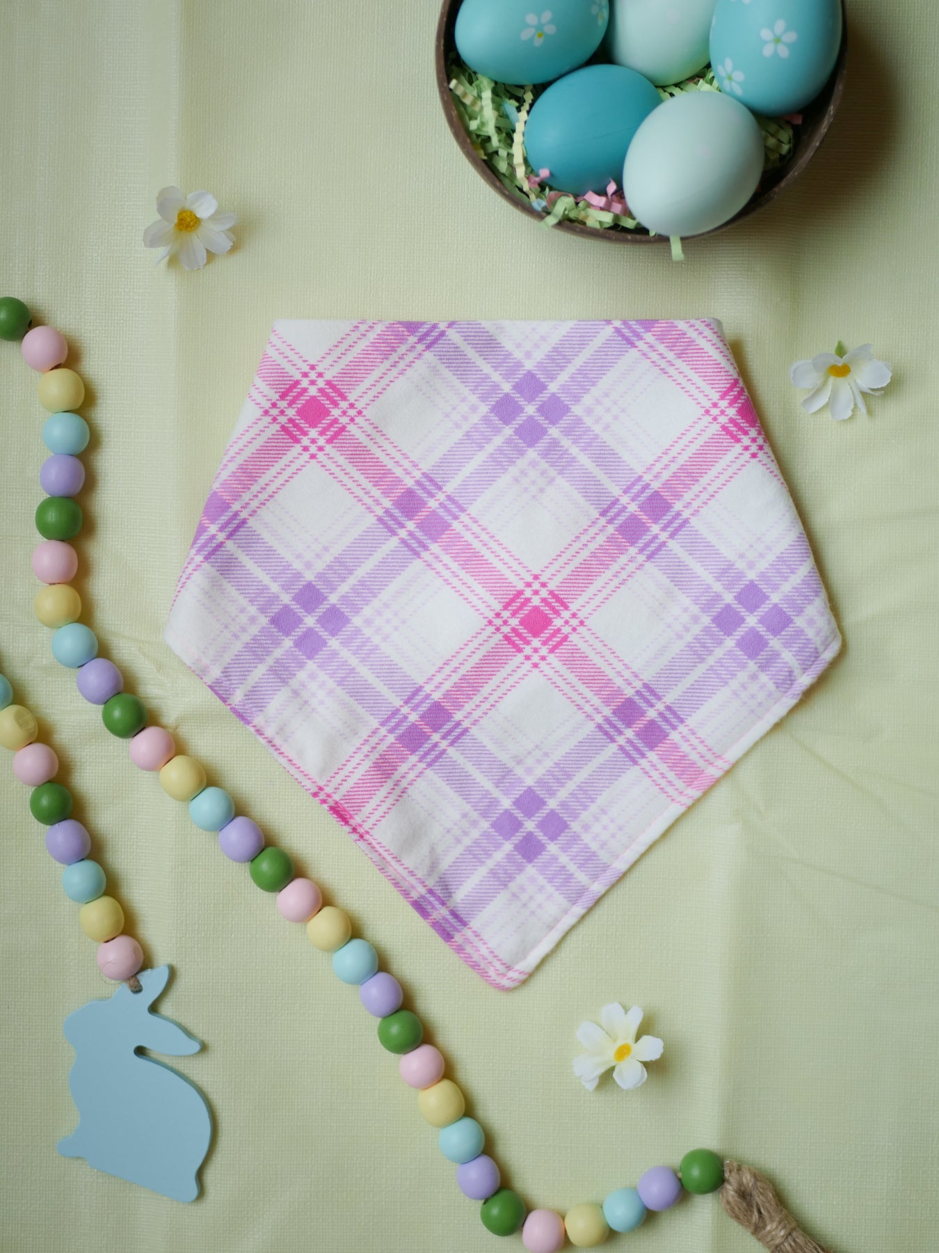 Pastel Plaid Dog Bandana (flannel)