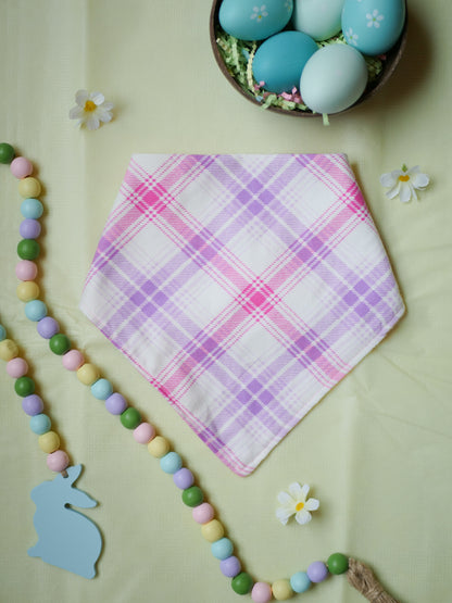 Pastel Plaid Dog Bandana (flannel)
