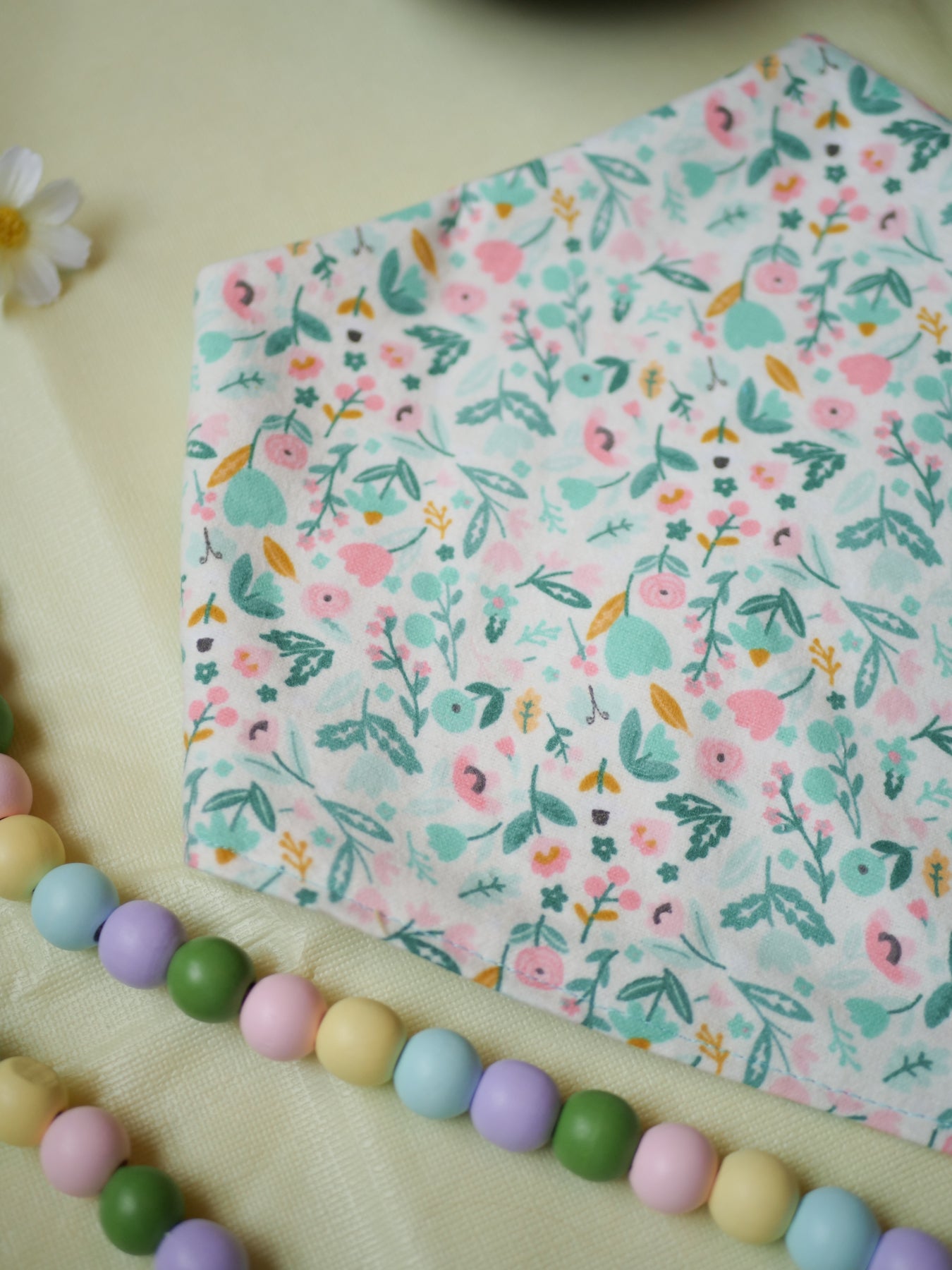 Pastel Floral Dog Bandana (flannel)
