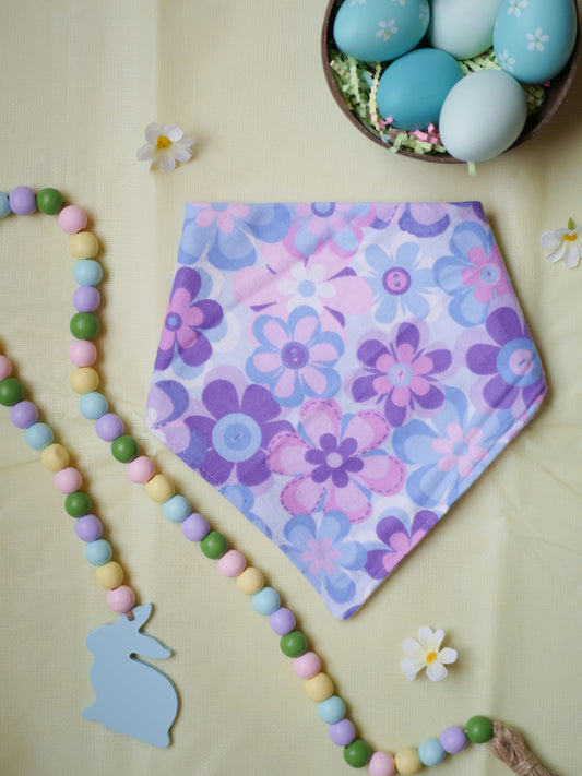 Groovy Floral Dog Bandana (flannel)