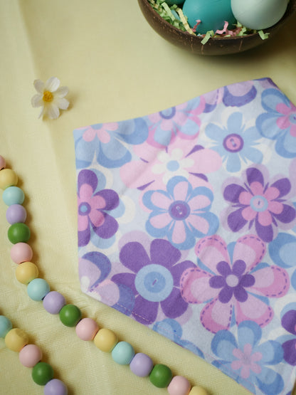 Groovy Floral Dog Bandana (flannel)