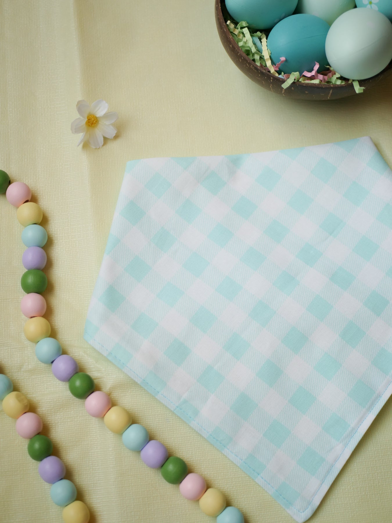 Blue Picnic Plaid Dog Bandana (with add-on!)