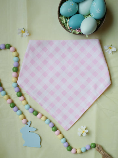 Pink Picnic Plaid Dog Bandana (with add-on!)