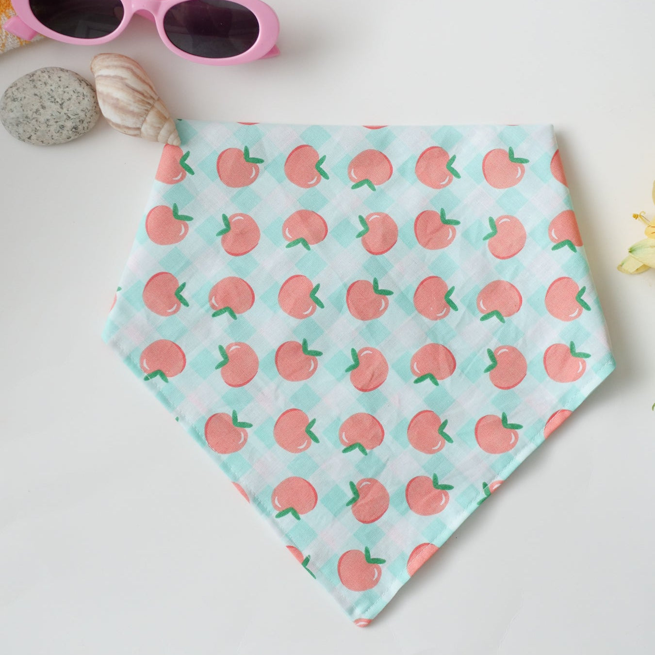 Peach Plaid Dog Bandana