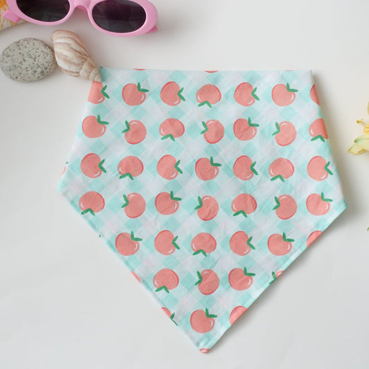 Peach Plaid Dog Bandana