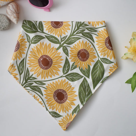 Retro Sunflower Dog Bandana